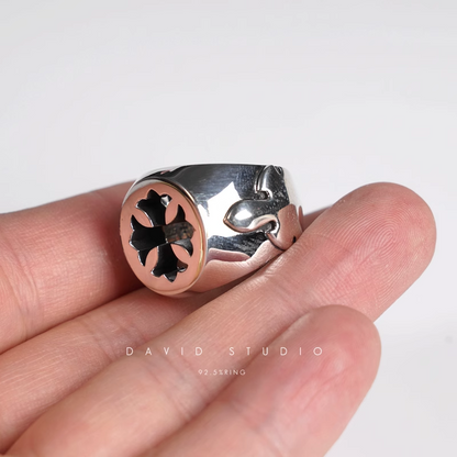 Chrome Hearts CH Plus Double Tail Signet Ring