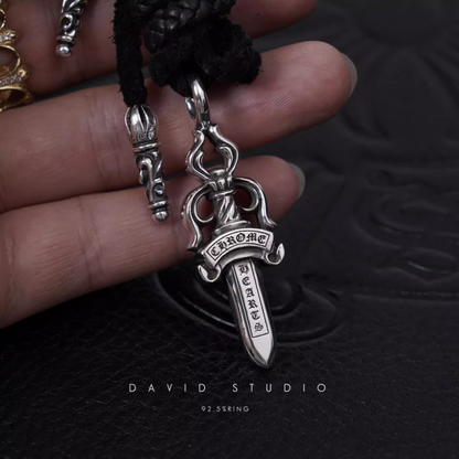 Chrome Hearts Double Dagger Pendant – Leather