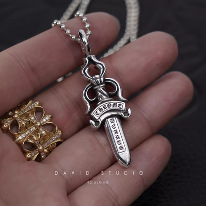 Chrome Hearts Double Dagger Pendant – Ball Chain