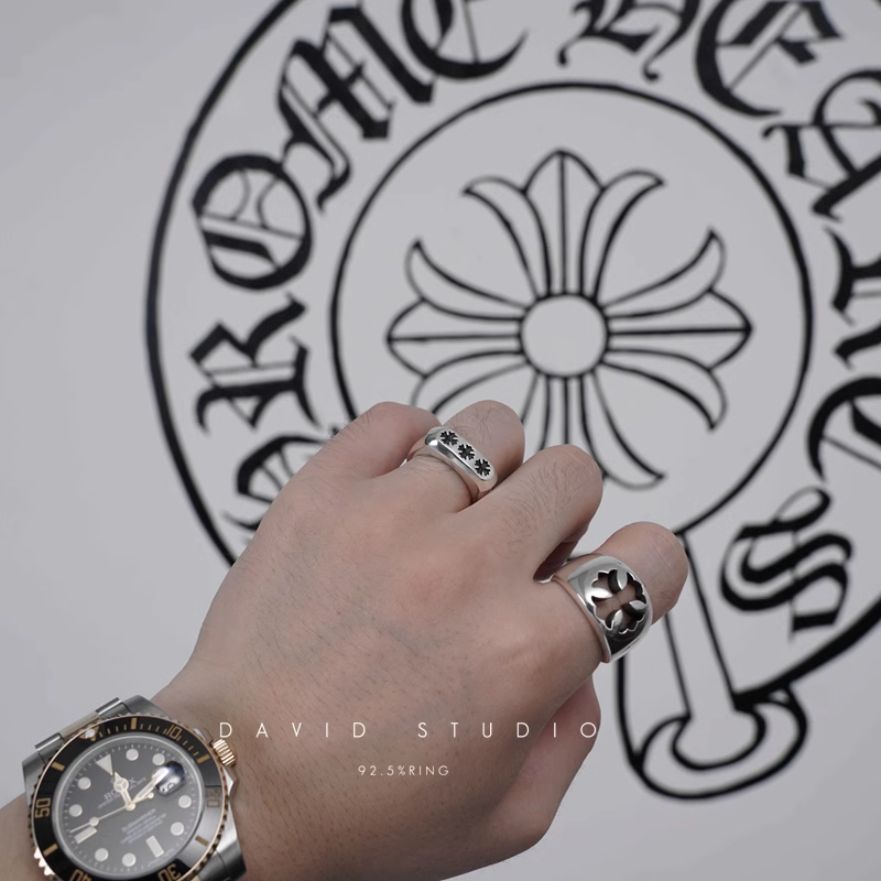 Chrome Hearts Triple CH Plus Flat Ring