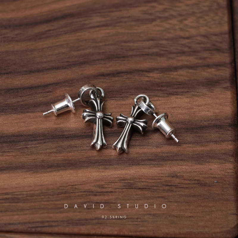 Chrome Hearts Cross Babyfat Drop Earrings