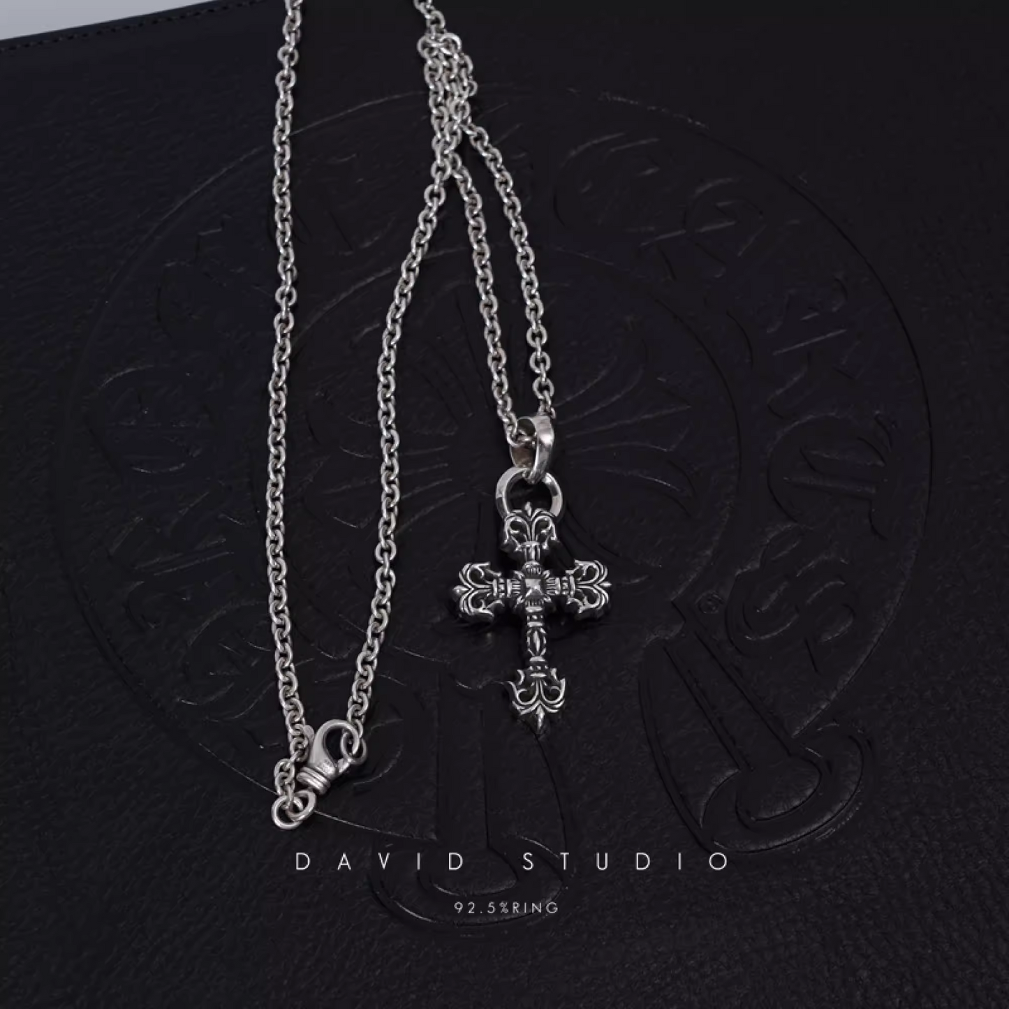 Chrome Hearts XS Filigree Cross Pendant With Bail – Roll Chain