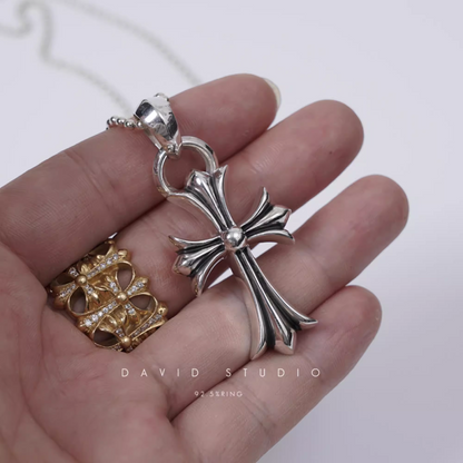 Chrome Hearts Small Cross Pendant With Bail – Ball Chain