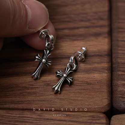 Chrome Hearts Cross Babyfat Drop Earrings