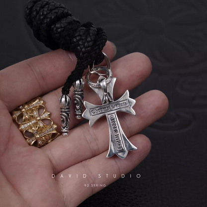 Chrome Hearts Small Cross Pendant With Bail – Leather