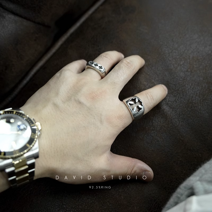 Chrome Hearts Triple CH Plus Flat Ring