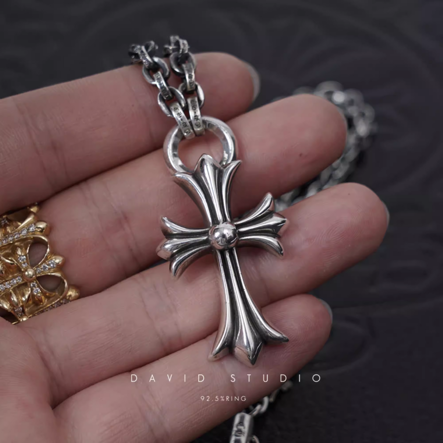 Chrome Hearts Small Cross Pendant With Bail – Paper Chain（Package）