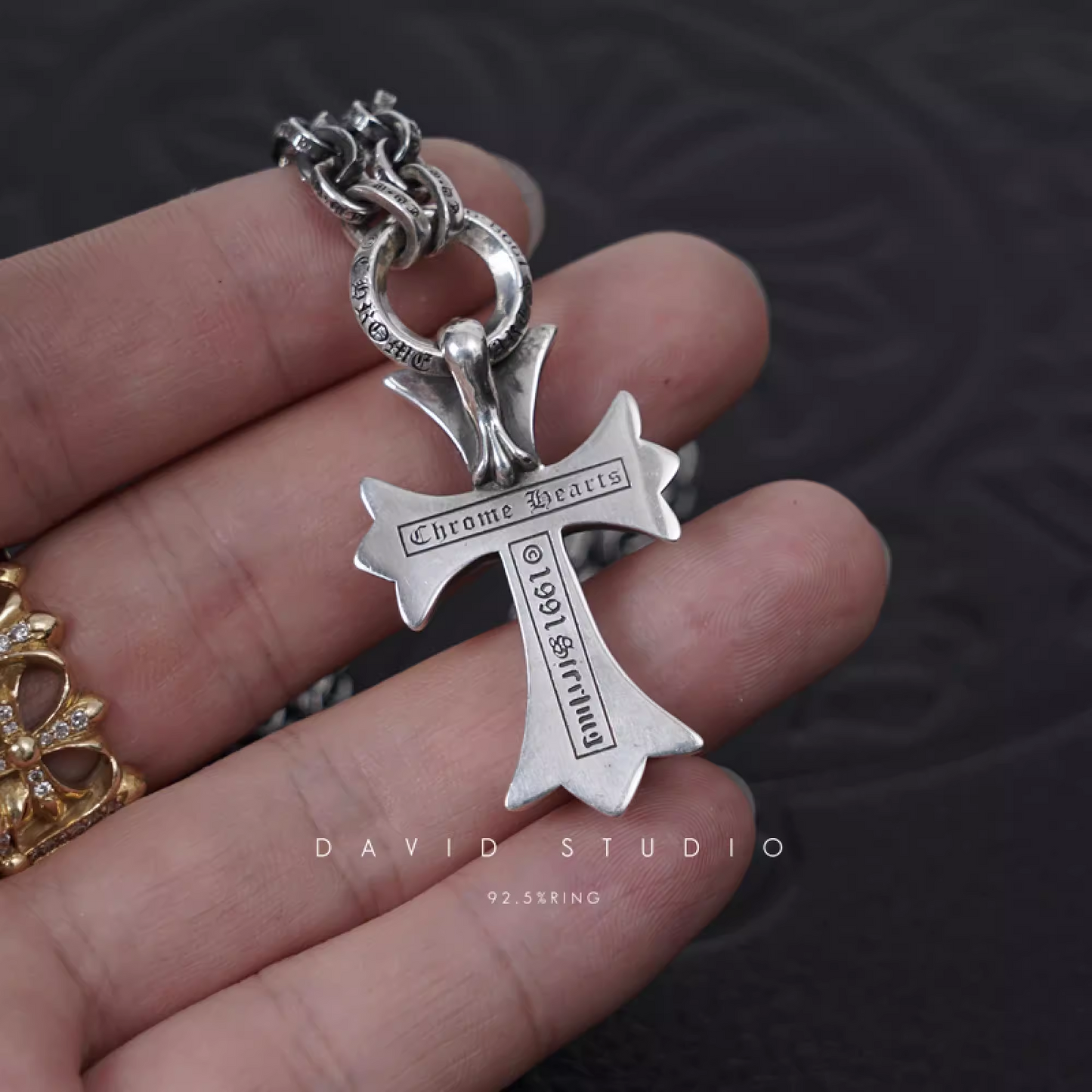 Chrome Hearts Small Cross Pendant With Bail – Paper Chain（Package）