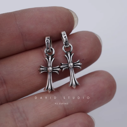 Chrome Hearts Cross Babyfat Drop Earrings