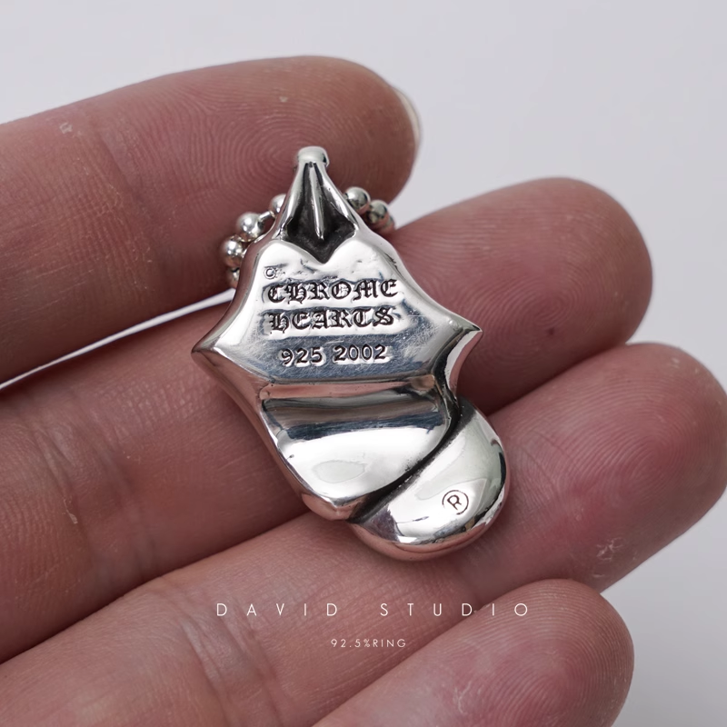 Chrome Hearts Rolling Stones Lip & Tongue Pendant – Ball Chain