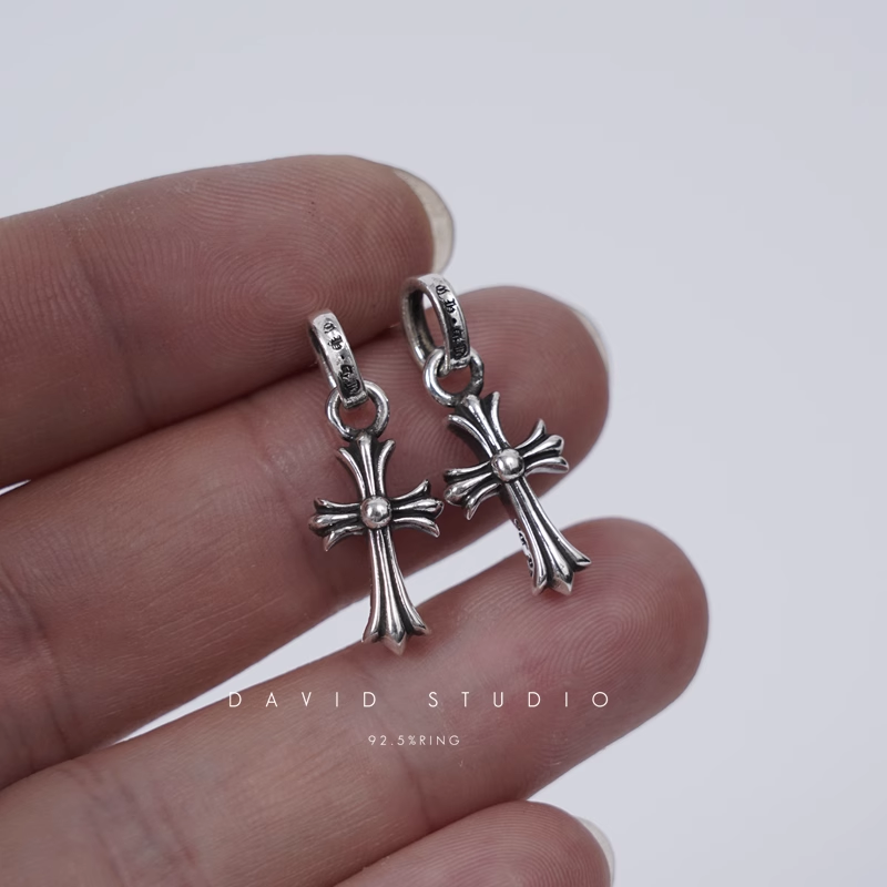 Chrome Hearts Cross Babyfat Drop Earrings