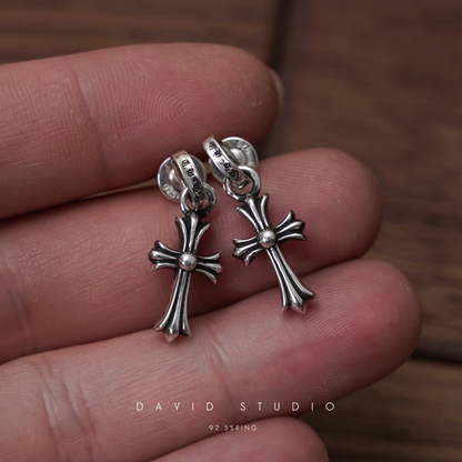 Chrome Hearts Cross Babyfat Drop Earrings