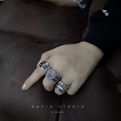 Chrome Hearts Triple CH Plus Flat Ring