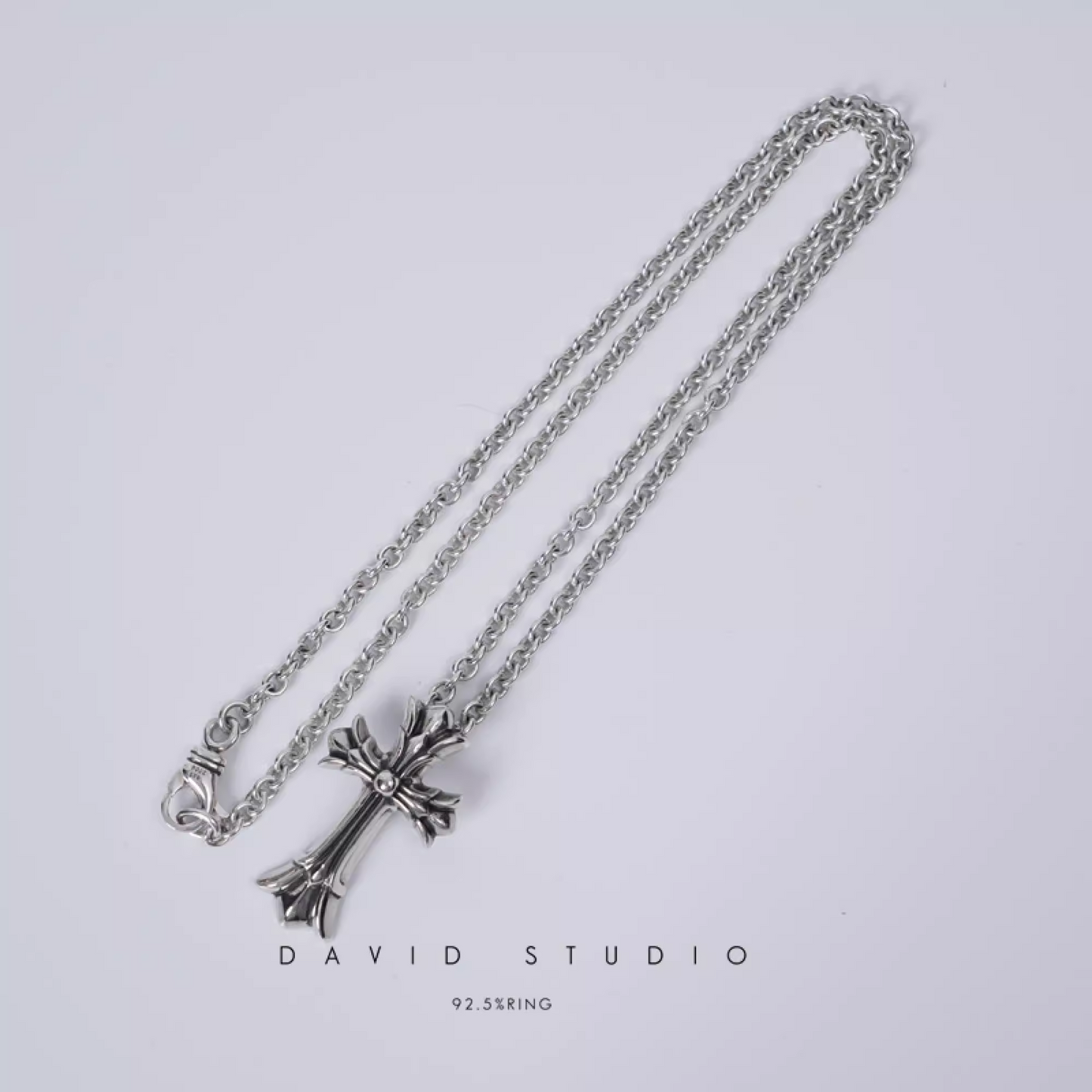 Chrome Hearts Small Double Cross Pendant – Roll Chain