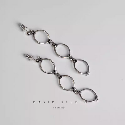 Chrome Hearts Triple Drop Hoop Earring