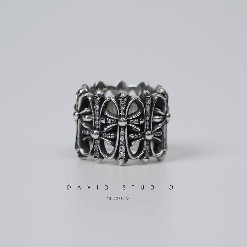 Chrome Hearts Cemetery Ring With Diamonds