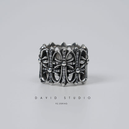 Chrome Hearts Cemetery Ring With Diamonds