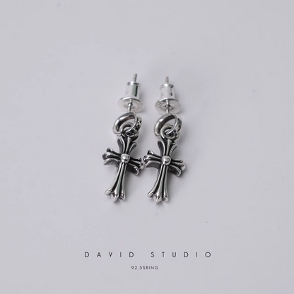 Chrome Hearts Cross Babyfat Drop Earrings