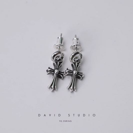 Chrome Hearts Cross Babyfat Drop Earrings