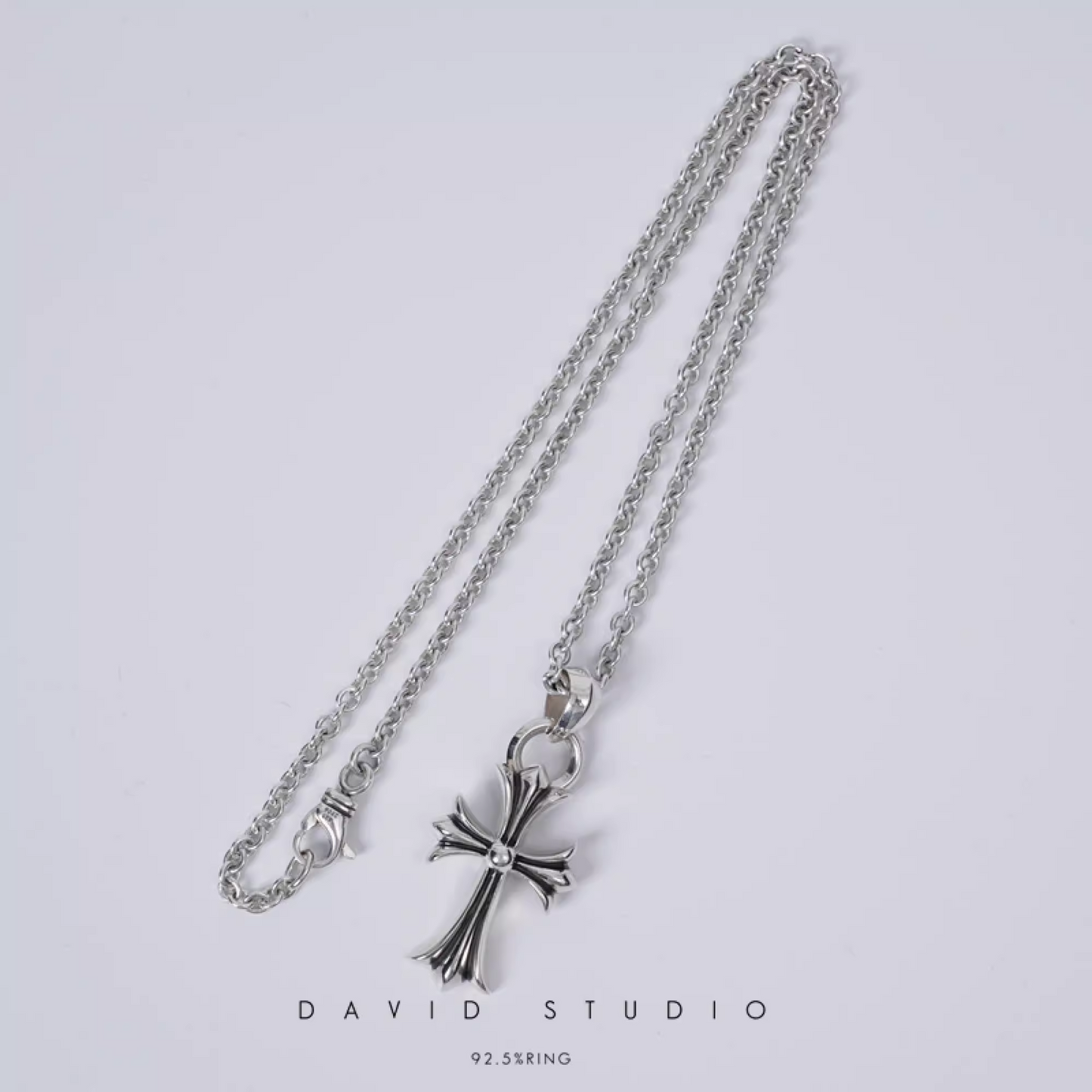 Chrome Hearts Small Cross Pendant With Bail – Roll Chain