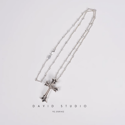 Chrome Hearts Small Double Cross Pendant – Twist Chain