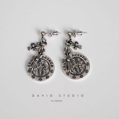 Chrome Hearts Cross Angel Medallion Earring