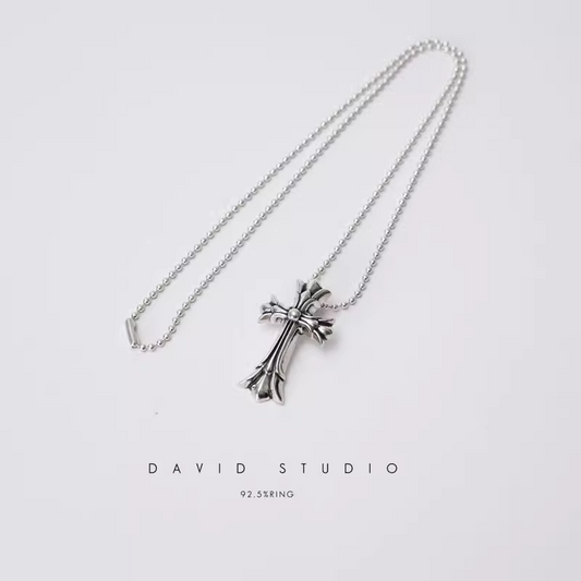 Chrome Hearts Small Double Cross Pendant – Ball Chain