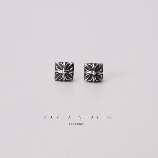 Chrome Hearts Pyramid Plus Stud Earrings