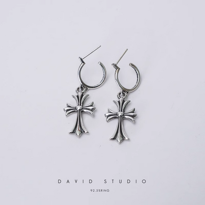 Chrome Hearts TINY Cross Hoop Earring