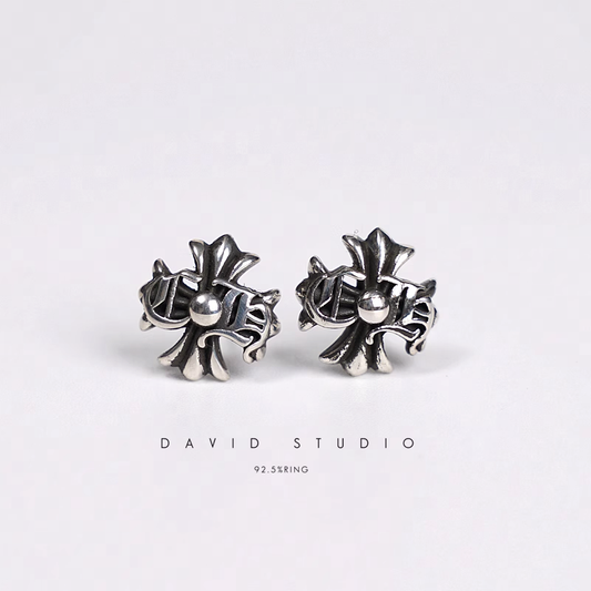 Chrome Hearts CH Logo Plus Stud Earrings