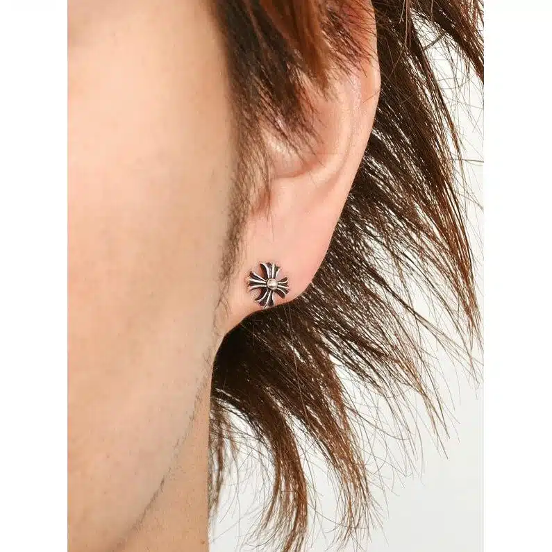 Chrome Hearts Cross Cut Out Stud Earring