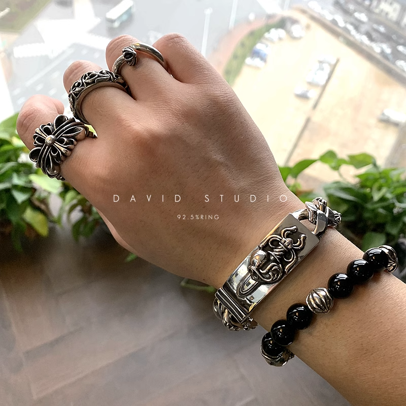 Chrome Hearts Double ID Fancy Link Bracelet