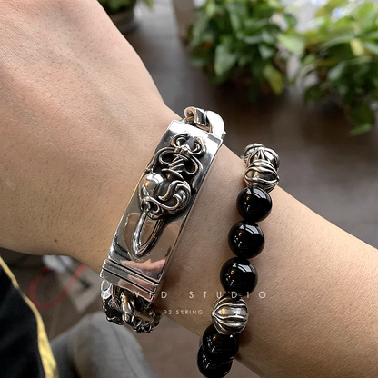 Chrome Hearts Double ID Fancy Link Bracelet