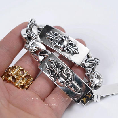 Chrome Hearts Double ID Fancy Link Bracelet