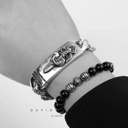 Chrome Hearts Double ID Fancy Link Bracelet