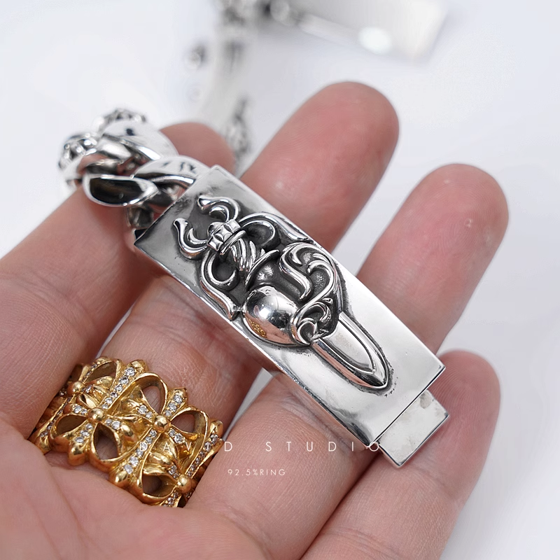 Chrome Hearts Double ID Fancy Link Bracelet