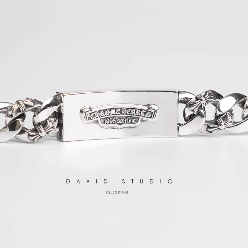 Chrome Hearts Dagger ID Fancy Link Clip Bracelet