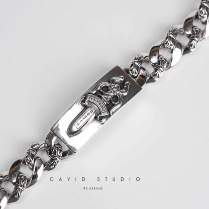 Chrome Hearts Dagger ID Fancy Link Clip Bracelet