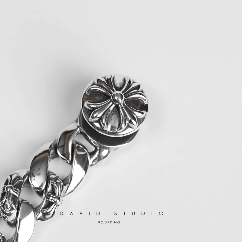 Chrome Hearts Dagger ID Fancy Link Clip Bracelet