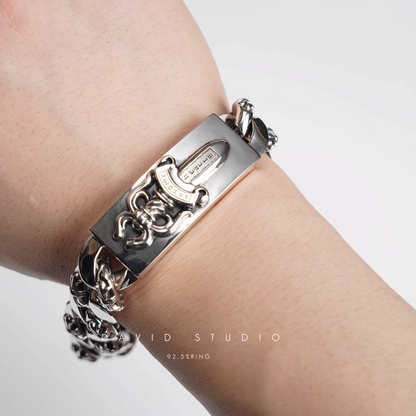 Chrome Hearts Dagger ID Fancy Link Clip Bracelet