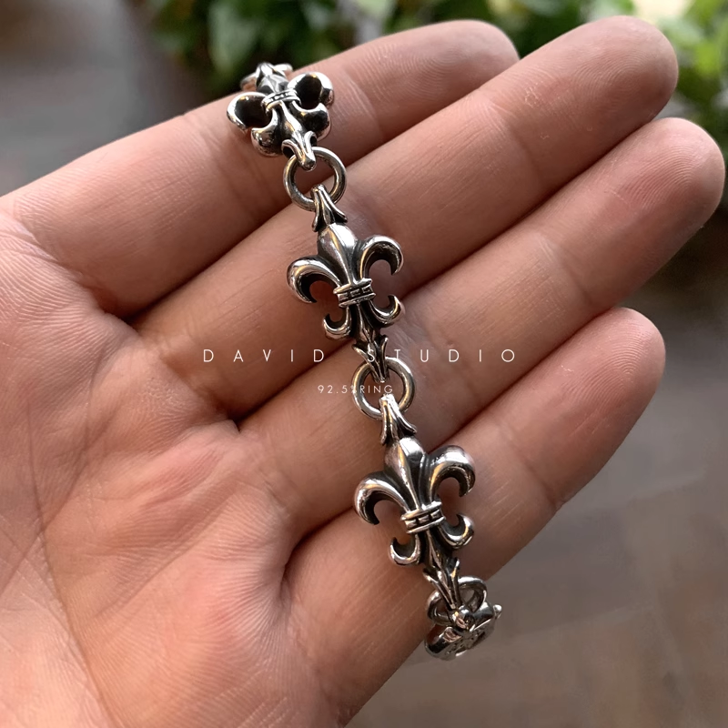 Chrome Hearts BS Fleur Cross Cut Out Link Bracelet