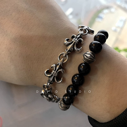 Chrome Hearts BS Fleur Cross Cut Out Link Bracelet