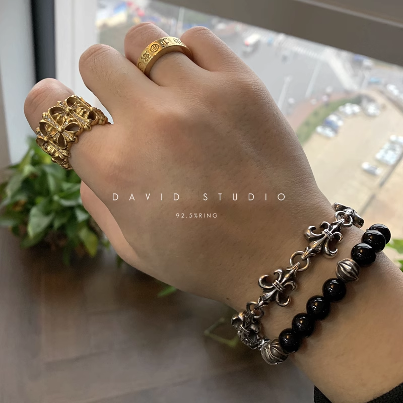 Chrome Hearts BS Fleur Cross Cut Out Link Bracelet