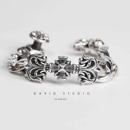 Chrome Hearts Filigree Square Cross Clip Bracelet