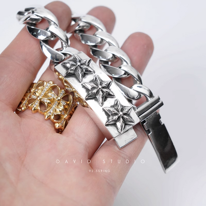 Chrome Hearts 6 Sided Star ID Bracelet