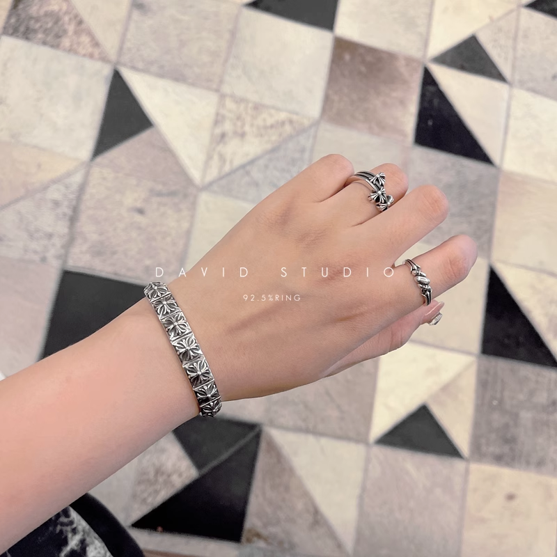 Chrome Hearts CH Plus Square Pattern Bracelet