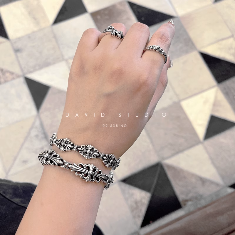 Chrome Hearts Babyfat Cross Fleur Pattern Bracelet