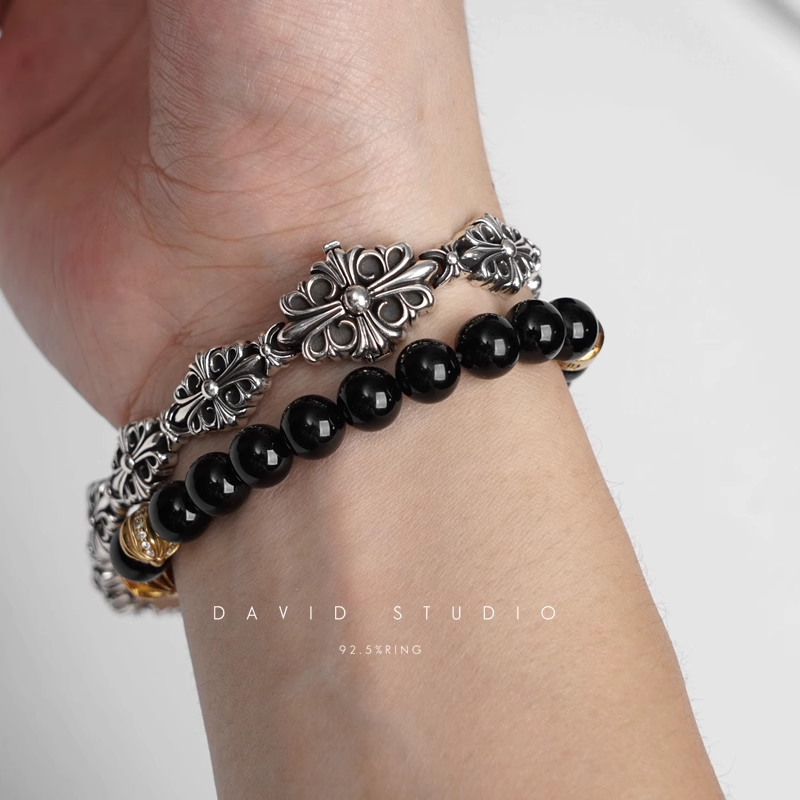 Chrome Hearts Babyfat Cross Fleur Pattern Bracelet