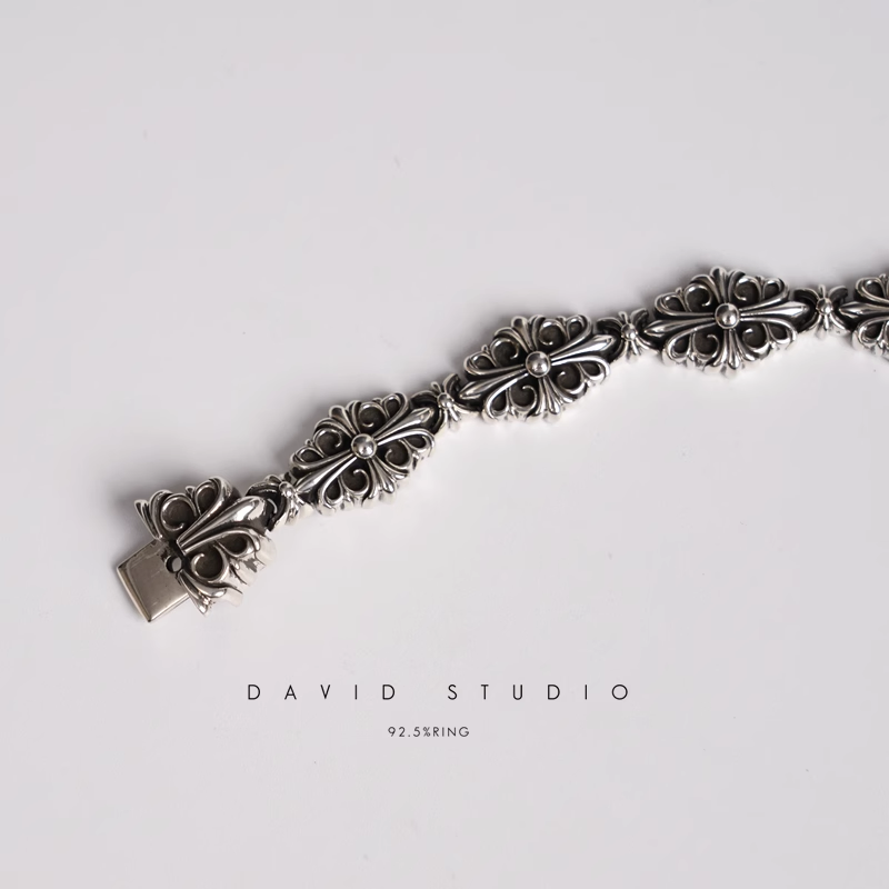 Chrome Hearts Babyfat Cross Fleur Pattern Bracelet