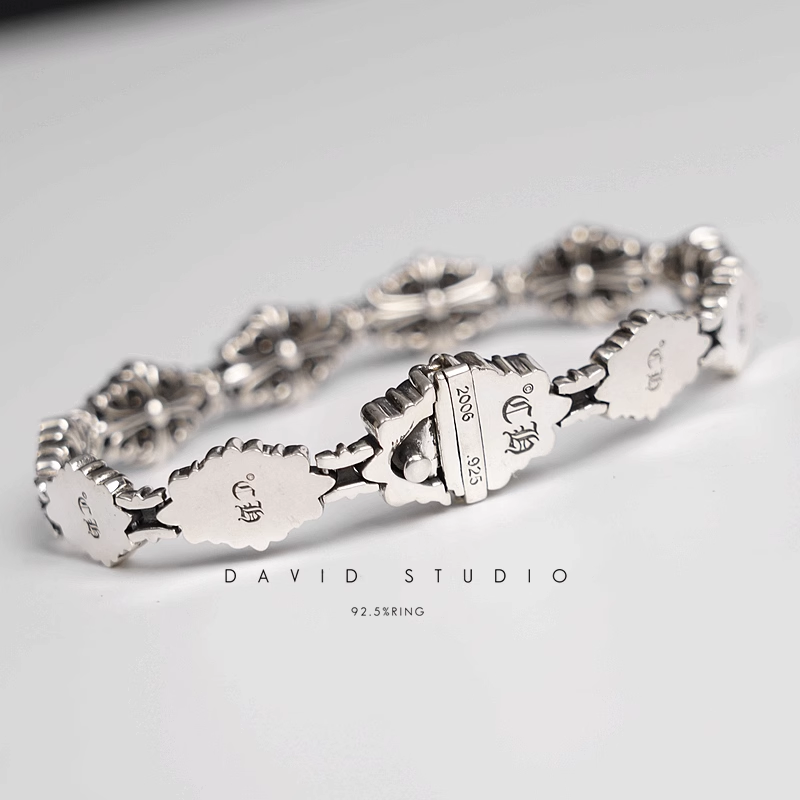 Chrome Hearts Babyfat Cross Fleur Pattern Bracelet